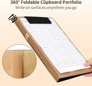 Portablocco Pieghevole a 360° con Clip Magnetica Non Marcante, Passante Elastico per Penna, Porta Documenti <span class=keywords><strong>A4</strong></span>/Letter, per Ufficio e Business, Cina - Product Image 4