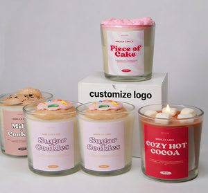 LANJO Bougie parfumée en cire de soja en forme de dessert, style crème glacée, biscuits au chocolat, avec pot en verre, personnalisable et DIY, best-seller - Product Image 6