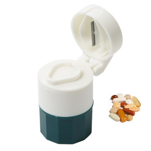 Portable 4-in-1 4-Layer Pill Cutter Splitter Small Plastic Medicine Storage Case for Home or Travel Promotional Pill Boxes