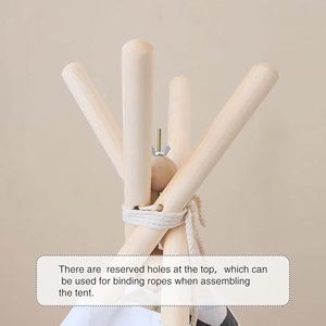 Tente tipi stabilisateur pôle fixateur Kit anti-effondrement stabilisateur en <span class=keywords><strong>bois</strong></span> de pin naturel pour tente tipi - Product Image 2