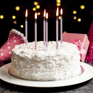Metallic Birthday <strong>Candles</strong> in Holders Colorful <strong>Tall</strong> Birthday Cake <strong>Candles</strong> Long Thin Cupcake <strong>Candles</strong> for Birthday Wedding Party - Product Image 5