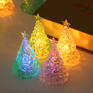 Christmas Desktop Decoration Props XMAS Small Gifts Mini Luminous Christmas <b>Tree</b> Transparent Crystal Night Light - Product Image 3