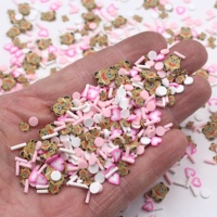 1 KG/sac 1cm Adorable Ours et Coeurs Tranches d'argile et bonbons Sprinkles pour bricolage Gobelet Remplissage Figurines non toxiques