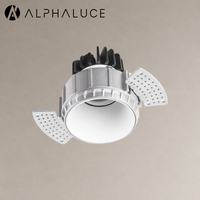 Projecteur LED COB CRI90 pour éclairage intérieur, anti-éblouissement, encastré au plafond, sans cadre, sans bordure, dimmable, downlight