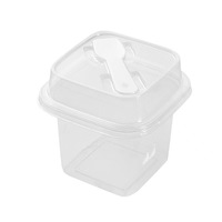 Boîte d'emballage carrée jetable transparente en PET pour gâteaux, 108 unités, avec couvercle haut pour mousses, gâteaux au lait de soja, pâtisseries occidentales