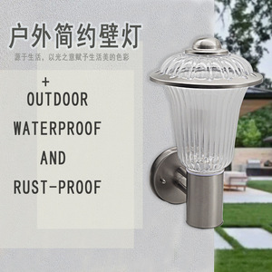 Lámpara de Pared para Exteriores de Acero Inoxidable, Estilo Retro, E27, 10W, 380mm, Aplique de Pared para Patio - Product Image 4