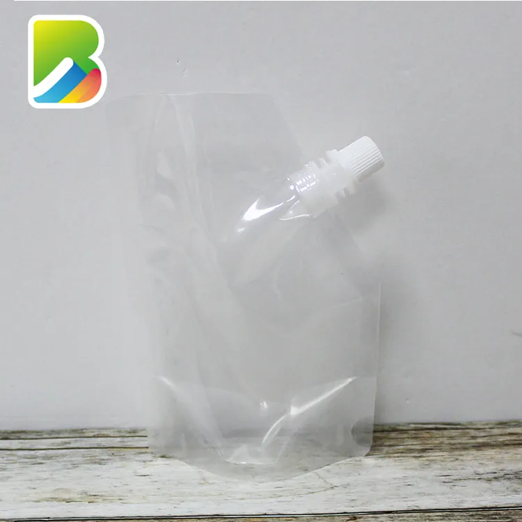 For Liquid Clear Bag Zip Lock Drink Spout And Handle Packaging Oil Promotional Fruit Spouted Pesto Sauce Stand Up Pouch With Tap