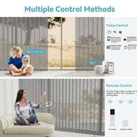 Store vertical électrique intelligent pour porte coulissante, contrôle par application Zigbee, fonctionnement programmé, lumière douce, rideau transparent