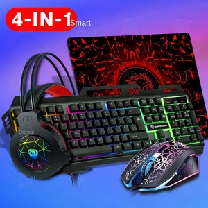 Cross Biên Giới RGB Backlit Có Dây Kim Loại Lập Trình Headphone Pad Bàn Phím Và Chuột Combo Thiết Lập Bốn Mảnh Thiết Lập Cho Chơi Game Trong Kho - Product Image 2