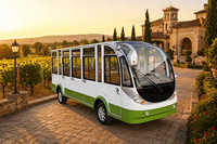 Bus électrique de tourisme entièrement fermé avec climatisation, véhicule navette touristique de type fermé pour parcs et campus, 11 places