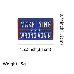 Broche de cita insignia de Metal de dibujos animados creativo inglés hacer mentir mal otra vez letra esmalte solapa Pin - Product Image 5