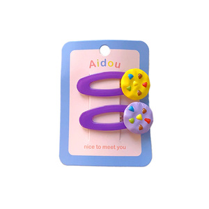 2024 nouveaux enfants Fluorescent Cookie pinces à cheveux frange pince à cheveux doux mignon épingle à cheveux bébé filles coeur BB pince accesorios para ninas - Product Image 5