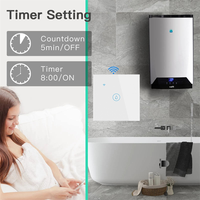 Interruptor Inteligente WiFi Tuya de 40A para Calentador de Agua, Panel Táctil, Control Remoto por Aplicación, Interruptor Inteligente para Caldera, Interruptor de Pared Eléctrico
