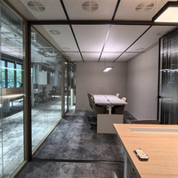 90mm Wall Thickness Aluminum Frame Steel Keel Panoramic Double Glass Partition for Luxury Residential Lobbies