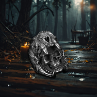 Tide Herren Unisex Vintage Roségold plattierter Edelstahl GothicLolita Ring 316L Serie Northern Ghost Skull