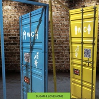 Porte de conteneur d'expédition pour mobilier industriel, porte de salle de bain en métal, porte battante simple, 210*90cm, service personnalisé, MOQ 1