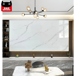 Panel dinding marmer PVC populer Modern menghias piring kristal karbon Veneer kayu bambu dan papan serat kayu - Product Image 3