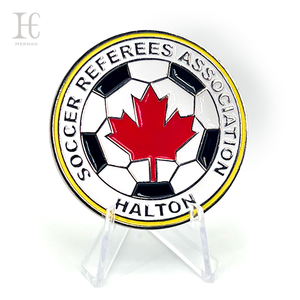 Nhà máy làm chất lượng cao kim loại men thủ công mỹ nghệ tùy chỉnh bóng đá thách thức tiền xu Token tiền xu - Product Image 3