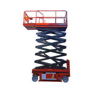 Лучшая цена на электрический телескопический подъемник 10 м, самоходный ножничный подъемник с грузоподъемностью 450 кг для высотных работ - Product Image 1