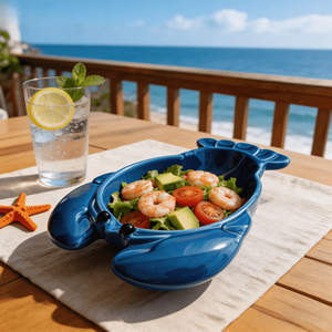 Assiette en céramique orange en forme <span class=keywords><strong>de</strong></span> crabe, <span class=keywords><strong>plateau</strong></span> <span class=keywords><strong>de</strong></span> service à 3 compartiments, <span class=keywords><strong>plateau</strong></span> à collation, vaisselle pour coffret cadeau, restauration, <span class=keywords><strong>commande</strong></span> en gros - Product Image 6