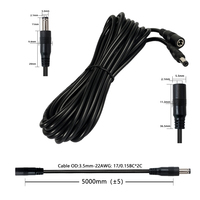 Câble d'alimentation DC5521 mâle-femelle en cuivre pur de haute qualité pour appareil d'hydratation Nano Mist, 22AWG, 5M