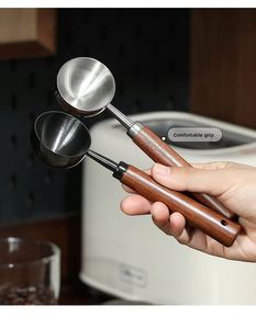 Cuchara Medidora de Acero Inoxidable 304 con Mango de Madera de Nogal de 15 ml/30 ml, Utensilio de Cocina para Repostería y Café - Product Image 4