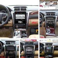Radio de Coche Android Estilo Tesla de 12.1 Pulgadas con Reproductor de DVD y Multimedia para Toyota Camry 2012-2017, Carplay Inalámbrico, Navegación GPS