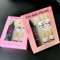 Top coat et base coat mat cristal sans essuyage 250 ml, vente en gros, emballage en boîte cadeau avec 4 flacons de vernis à ongles en gel vides gratuits