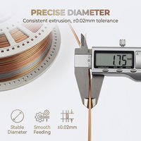Filament PLA Soie Tricolore en Gros 1.75mm Bobine 1kg, Imprimante 3D Arc-en-ciel Brillant, Lisse Sans Filamentisation Haute Précision, OEM Personnalisé