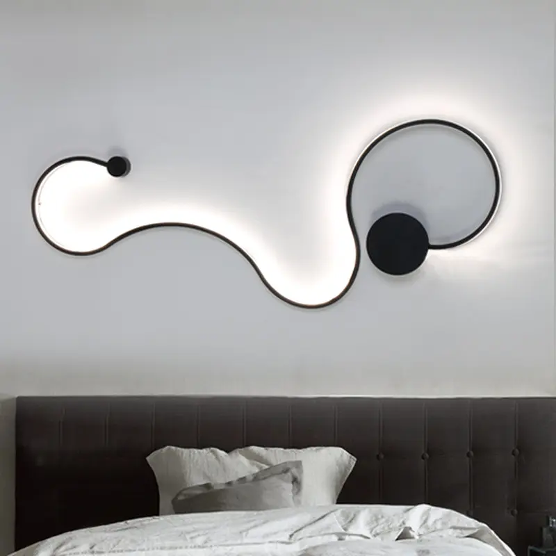Nouveau design moderne artistique applique murale en forme de serpent 4 formes pour salon chambre et couloir