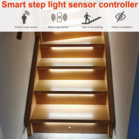 Contrôleur de bande lumineuse LED pour escalier à 16 voies, DC12-24V, détecteur de mouvement, système d'éclairage d'escalier intérieur