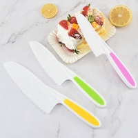 Couteaux à gâteaux en plastique pour enfants, ensemble de 3 pièces en différentes tailles, outils de cuisson pour enfants, 10 pièces