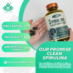 Comprimés de Spiruline 500mg avec <span class=keywords><strong>Vitamine</strong></span> A, Fer, <span class=keywords><strong>B12</strong></span>, Protéines Végétales, Superaliment, Nutrition Quotidienne pour Adultes Actifs, Marque Privée OEM - Product Image 3