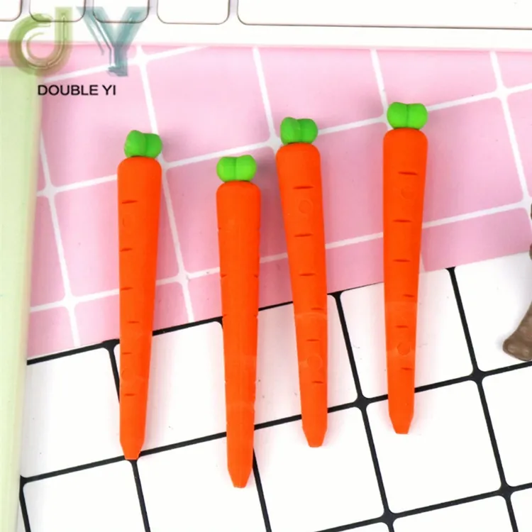 Bambini divertente della cancelleria del fumetto lungo carota a forma di eraser