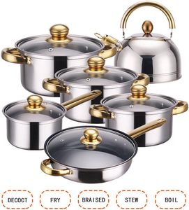 Juego de Utensilios de Cocina de Acero Inoxidable Antiadherente de 12 Piezas, Incluye Sartén y Olla para Uso en la Cocina - Product Image 6