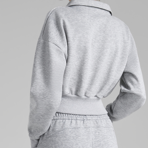 Women's half-<b>zip</b> outerwear sports <b>sweatshirt</b> with collar yoga wear - Product Image 5