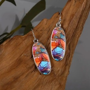 Orecchini Geometrici Colorati per Donne, Gioielli Artistici di Tendenza - Product Image 2