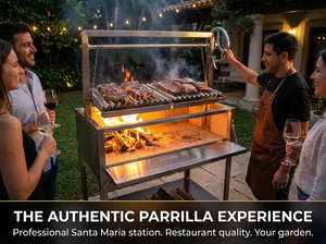 Parrilla de Carbón Moderna de 40 Pulgadas, Cesta de Acero Inoxidable para Asar, Encendido Electrónico, Dispositivo de Seguridad contra Llamas, Estilo Santa Marí<span class=keywords><strong>a</strong></span> Argentina - Product Image 6