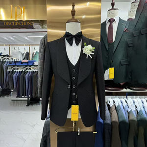 Costume de luxe 3 pièces pour hommes, coupe ajustée, <span class=keywords><strong>tenue</strong></span> d'hôte décontractée pour mariage blanc, ensemble de costume formel sur mesure fabriqué à la main et personnalisé pour hommes - Product Image 6