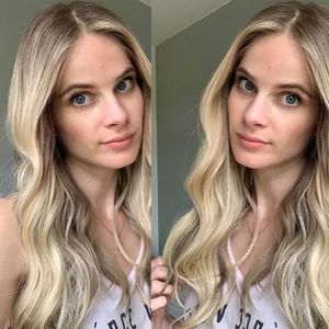 Parrucca Glueless con Frontale in Pizzo per Donne Ebraiche, Biondo Cenere Balayage, Parrucca 13x4 HD Lace Body Wave - Product Image 4
