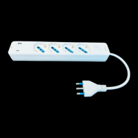 16A Italie Prise USB + C 4 positions Prise de courant italienne Interrupteur 4 prises pour usage domestique 1.5m Longueur de câble 16A nominale"