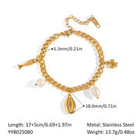 Bracelet en perles au design élégant, sélection de perles d'eau douce, chaîne en acier inoxydable doré, bijoux de poignet ajustables