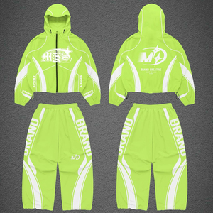 Custom Logo <b>Summer</b> <b>Men</b> Windbreaker Clothing Set Breathable Lightweight Printed <b>Jacket</b> and Pants for Gym Sports and Casual Use - Product Image 4