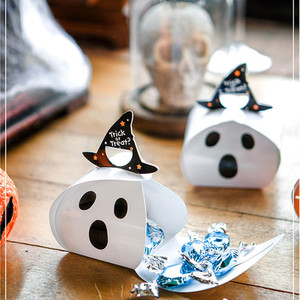 DAMAI Halloween Small Gift <b>Box</b> Cartoon Pumpkin Pastry Biscuit Cake Packaging Ready Stock Pumpkin <b>Cookies</b> <b>Box</b> for Kids Party - Product Image 2