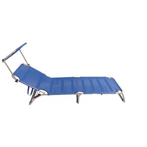 Lettino pieghevole in alluminio e tessuto Textilene Bluette - Product Image 1