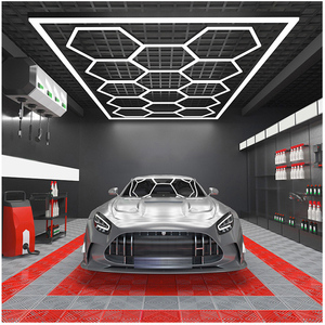 Heavy Duty Plastic Car Garage Flooring Interlocking Tiles With the Hexagonal <b>Lights</b> - Product Image 2