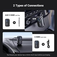 Adaptateur Bluetooth 5.4 UGREEN, appels mains libres et réduction du bruit, AUX 3,5 mm vers récepteur Bluetooth pour autoradio, haut-parleur domestique