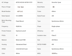 3 meses 1 año de garantía Motor de ventilador eléctrico 49TYJ a prueba de explosiones Motor síncrono de imán permanente de alta calidad - Product Image 5