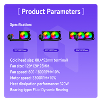Refroidisseur de processeur liquide RGB Lineng GT360IM avec ventilateur LED, dissipateur thermique, refroidissement par eau pour PC, processeur d'ordinateur, matériau en aluminium et cuivre, roulement à fluide