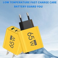 Chargeur USB C 65W 6 ports Chargeur mural à charge rapide pour téléphone 15/14 Pro Max pour S23 pour Xiao Mi 14 Mobile